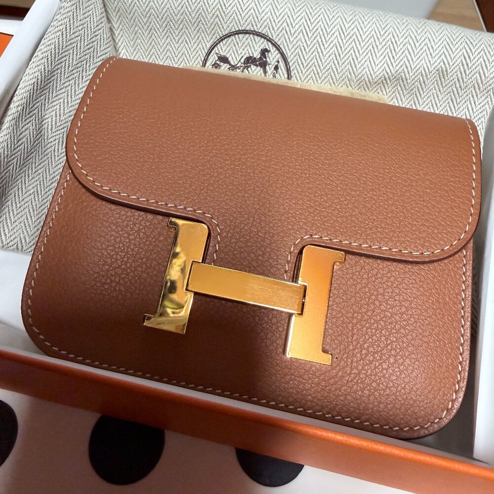Hermes Constance Slim Gold with Gold Hardware Evercolor leather